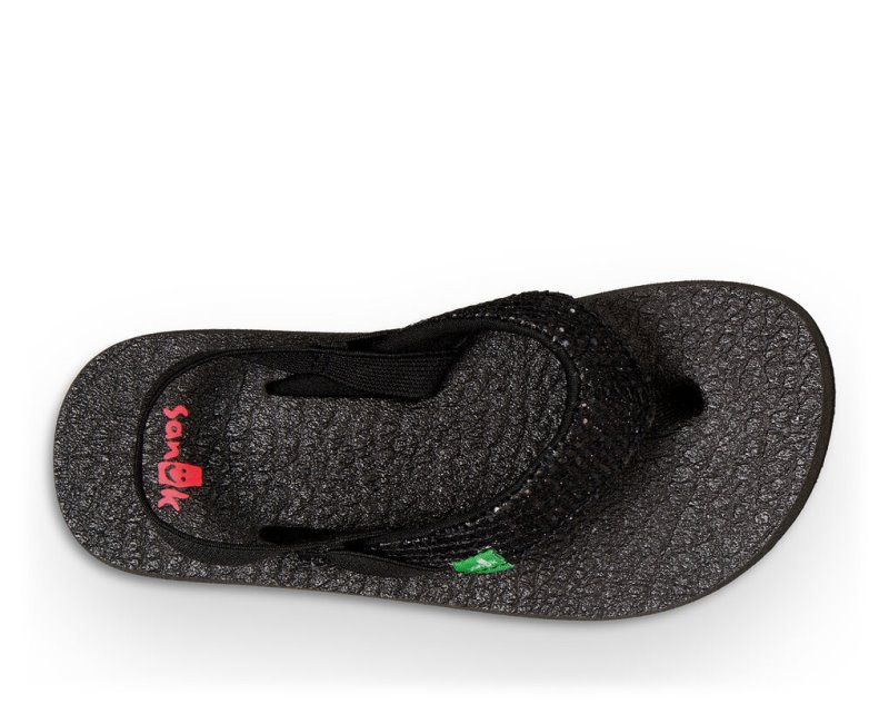 Sanuk Yoga Glitter Kids' Sandals Black | Canada 300NWY